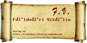 Földvári Vitália névjegykártya